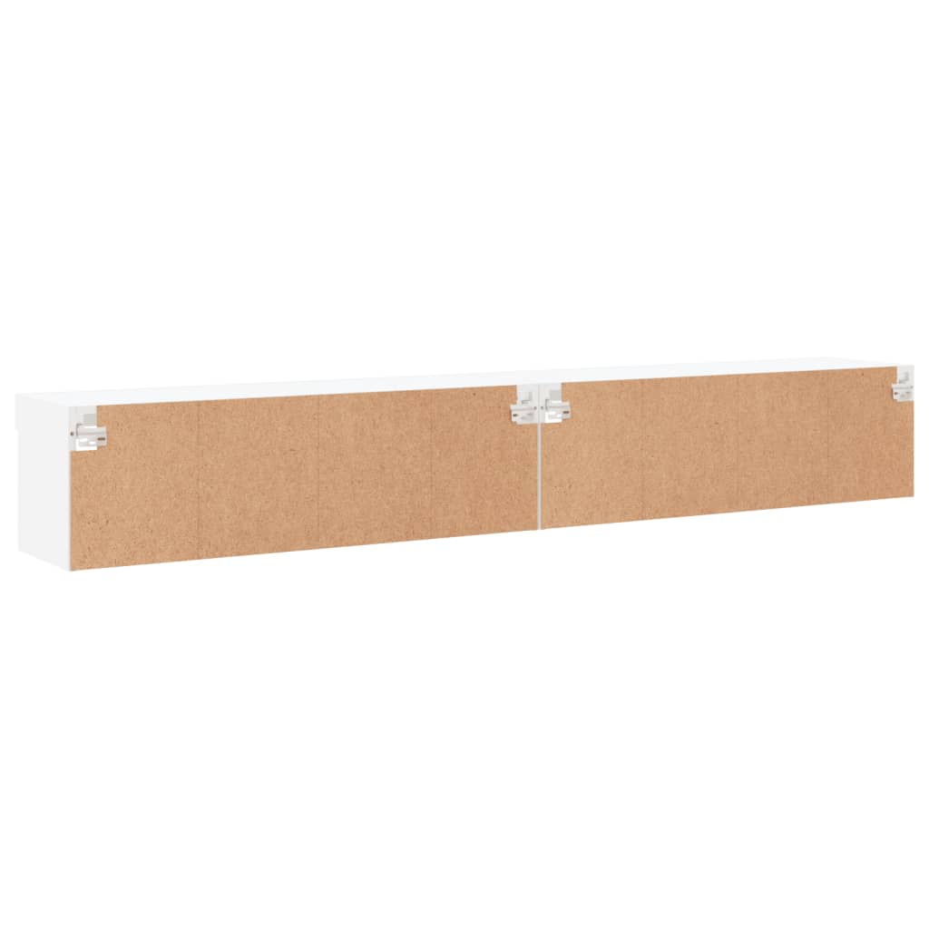 tv-borde 2 stk. med LED-lys 100x30x30 cm hvid