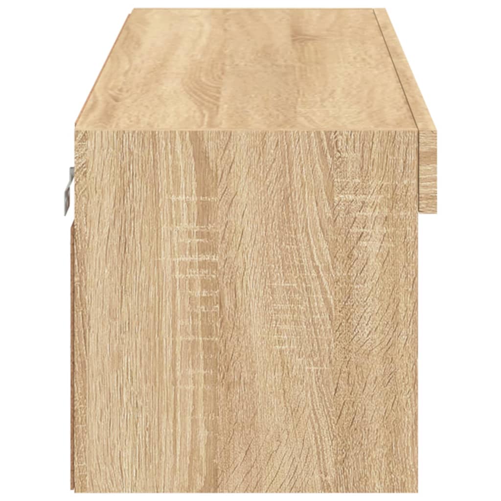 tv-bord med LED-lys 100x30x30 cm sonoma-eg