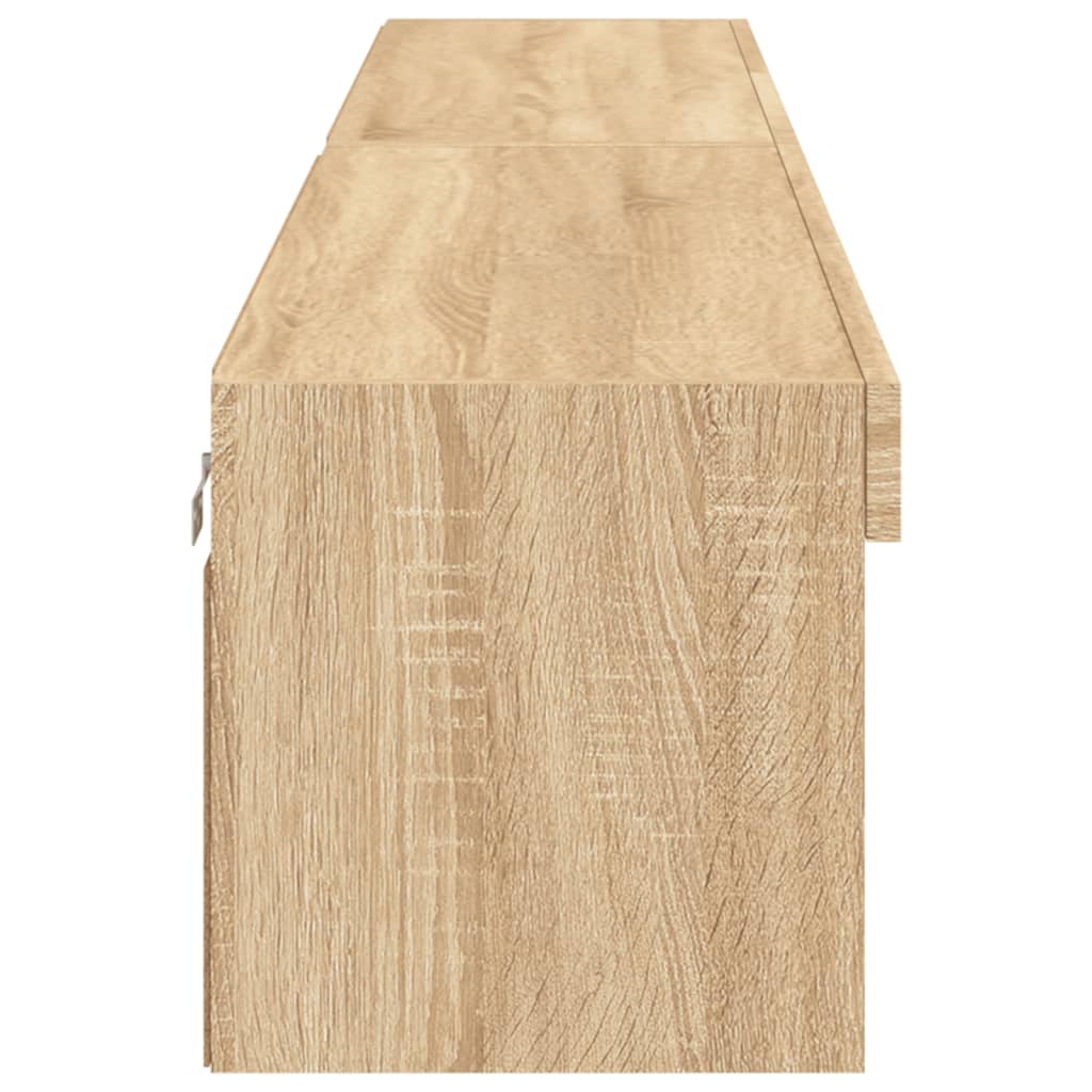 tv-borde 2 stk. med LED-lys 100x30x30 cm sonoma-eg