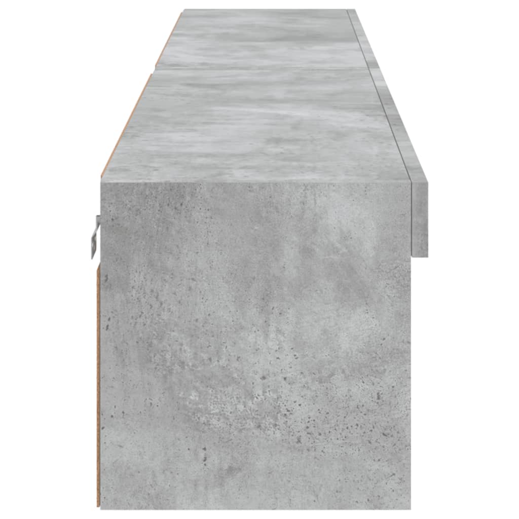 tv-borde 2 stk. med LED-lys 100x30x30 cm betongrå