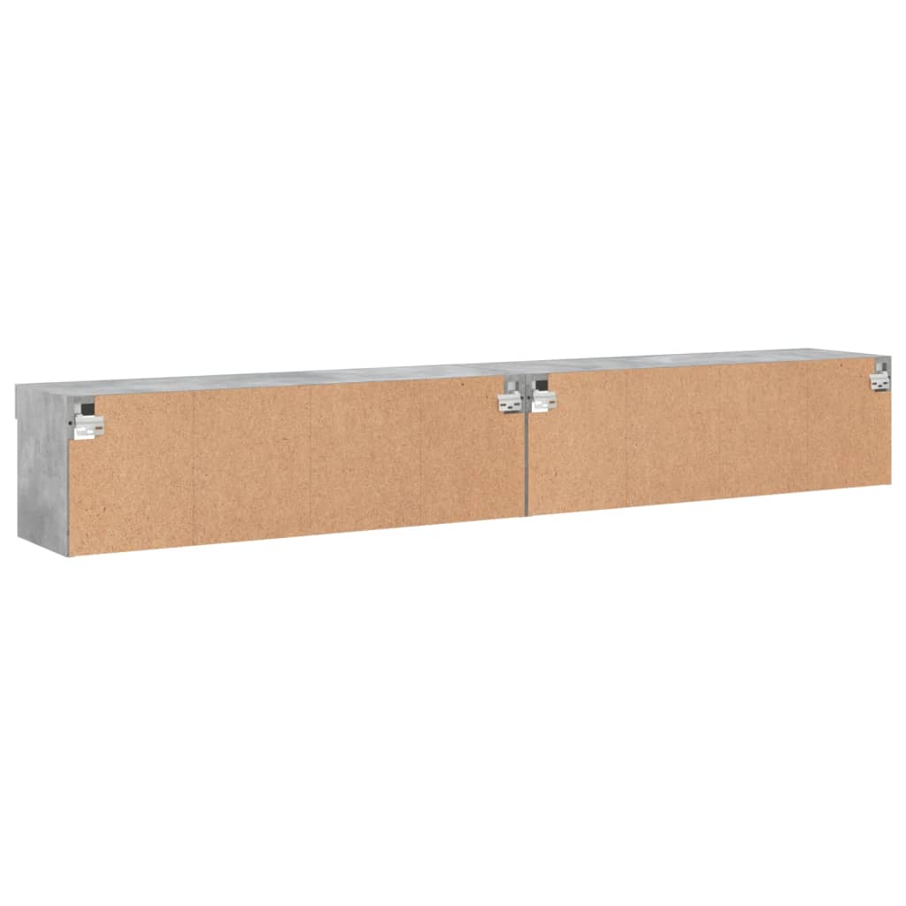 tv-borde 2 stk. med LED-lys 100x30x30 cm betongrå