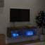 tv-bord med LED-lys 100x30x30 cm røget egetræsfarve