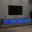 tv-borde 2 stk. 100x30x30 cm med LED-lys grå sonoma-eg