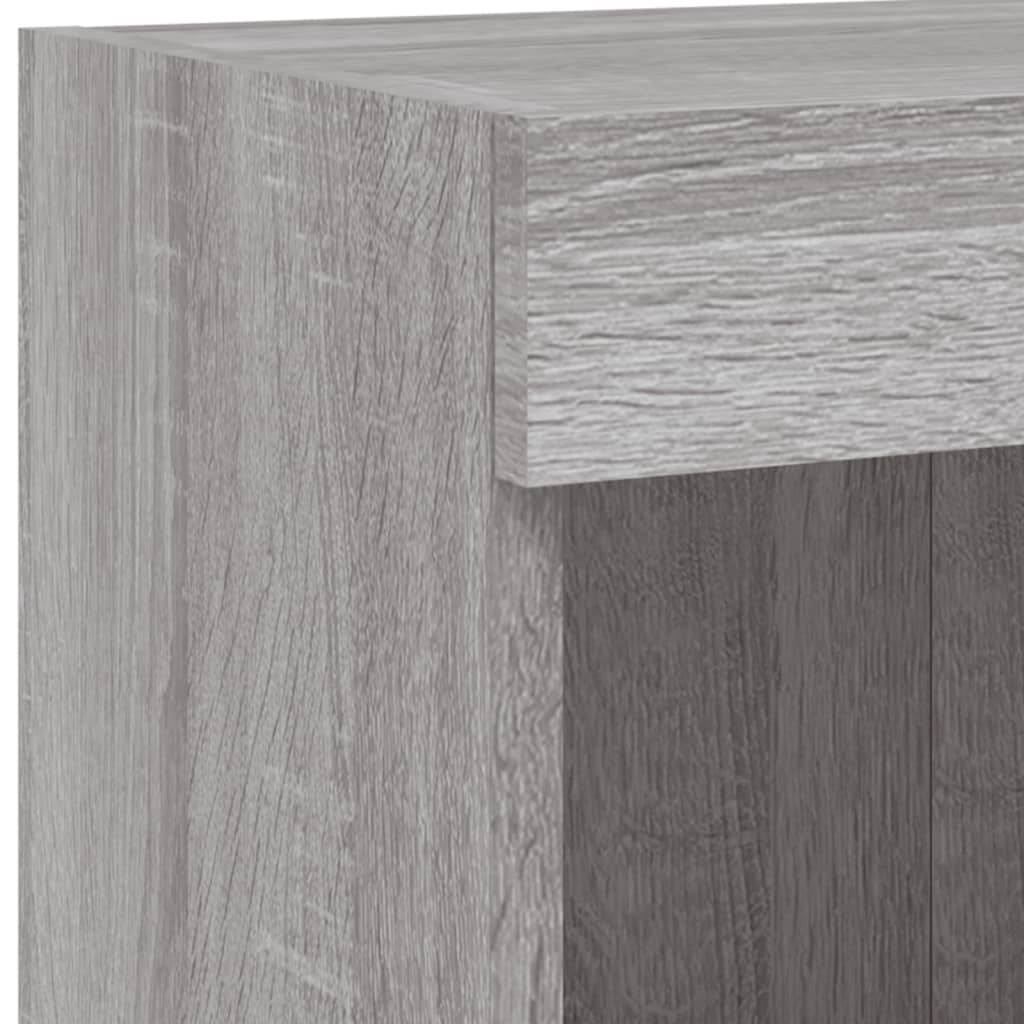 tv-borde 2 stk. 100x30x30 cm med LED-lys grå sonoma-eg