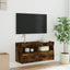 væghængt tv-bord med LED-lys 80x30x40 cm røget egetræsfarve
