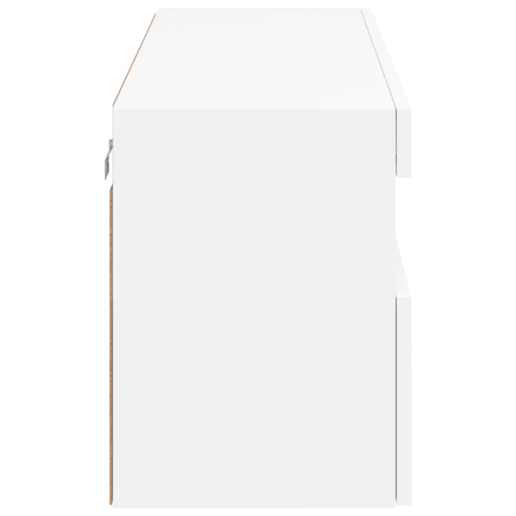 væghængt tv-bord med LED-lys 100x30x40 cm hvid