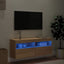 væghængt tv-bord med LED-lys 100x30x40 cm sonoma-eg