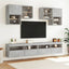 væghængt tv-bord med LED-lys 100x30x40 cm betongrå