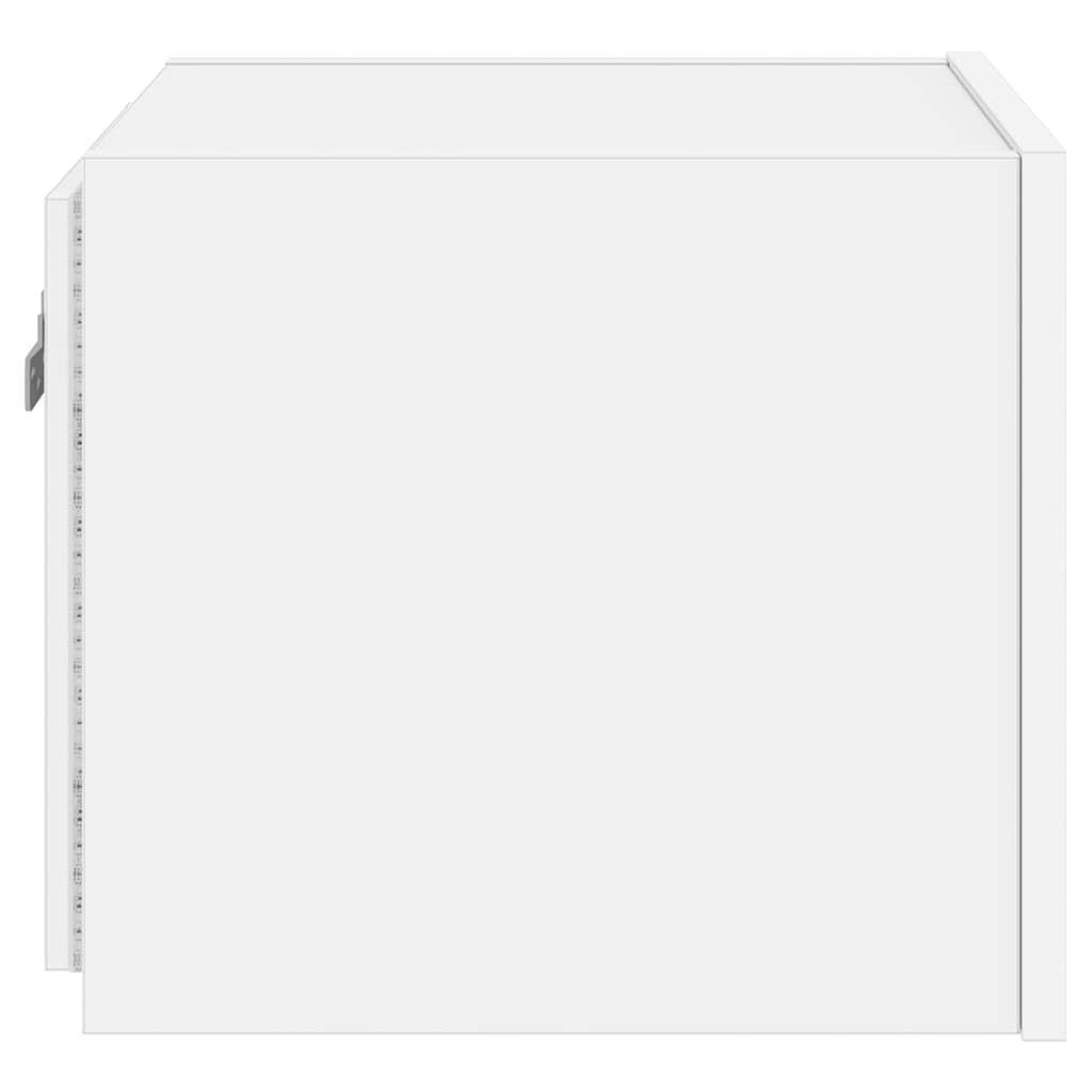 væghængt tv-bord med LED-lys 30,5x35x30 hvid
