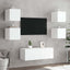 væghængte tv-borde 2 stk. med LED-lys 30,5x35x30 cm hvid