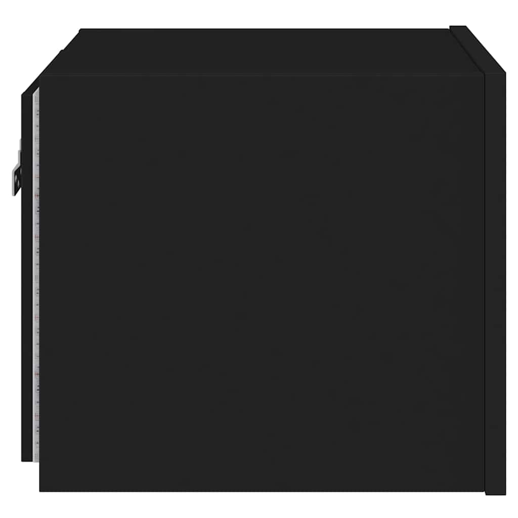 væghængte tv-borde 2 stk. med LED-lys 30,5x35x30 cm sort