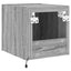 væghængt tv-bord med LED-lys 30,5x35x30 cm grå sonoma-eg