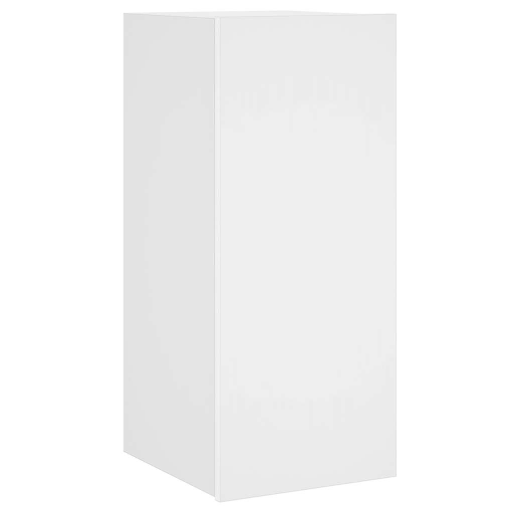 væghængt tv-bord med LED-lys 30,5x35x70 hvid