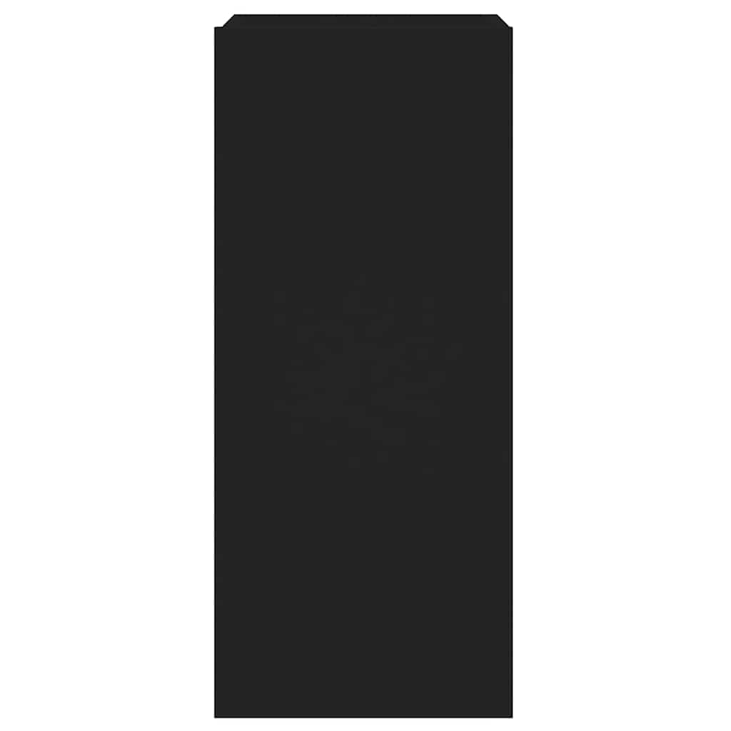væghængt tv-bord med LED-lys 30,5x35x70 sort