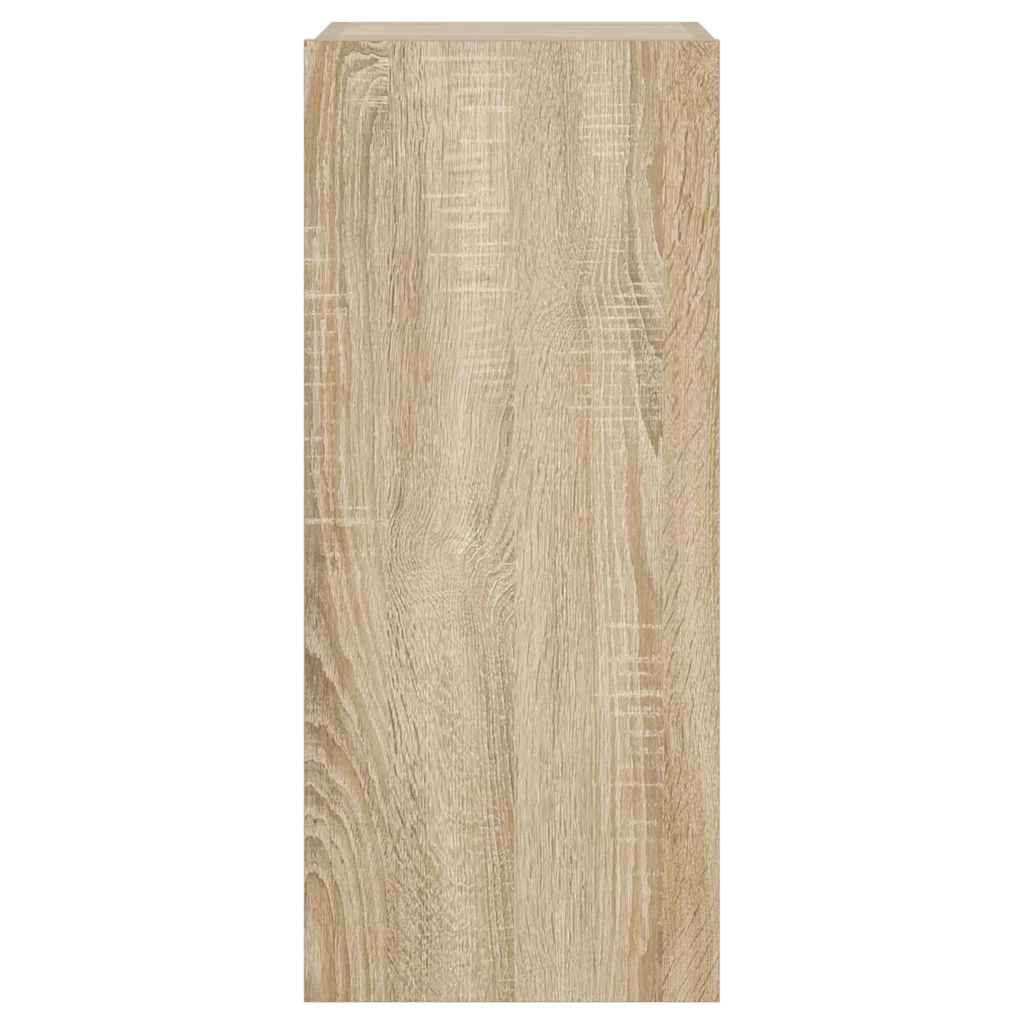 væghængt tv-bord med LED-lys 30,5x35x70 cm sonoma-eg