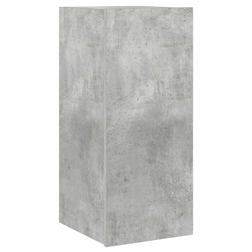 væghængt tv-bord med LED-lys 30,5x35x70 cm betongrå
