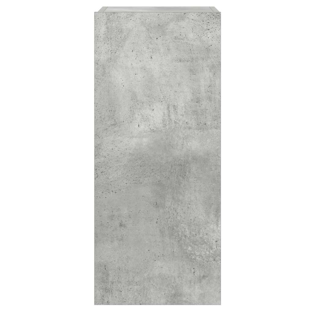 væghængt tv-bord med LED-lys 30,5x35x70 cm betongrå