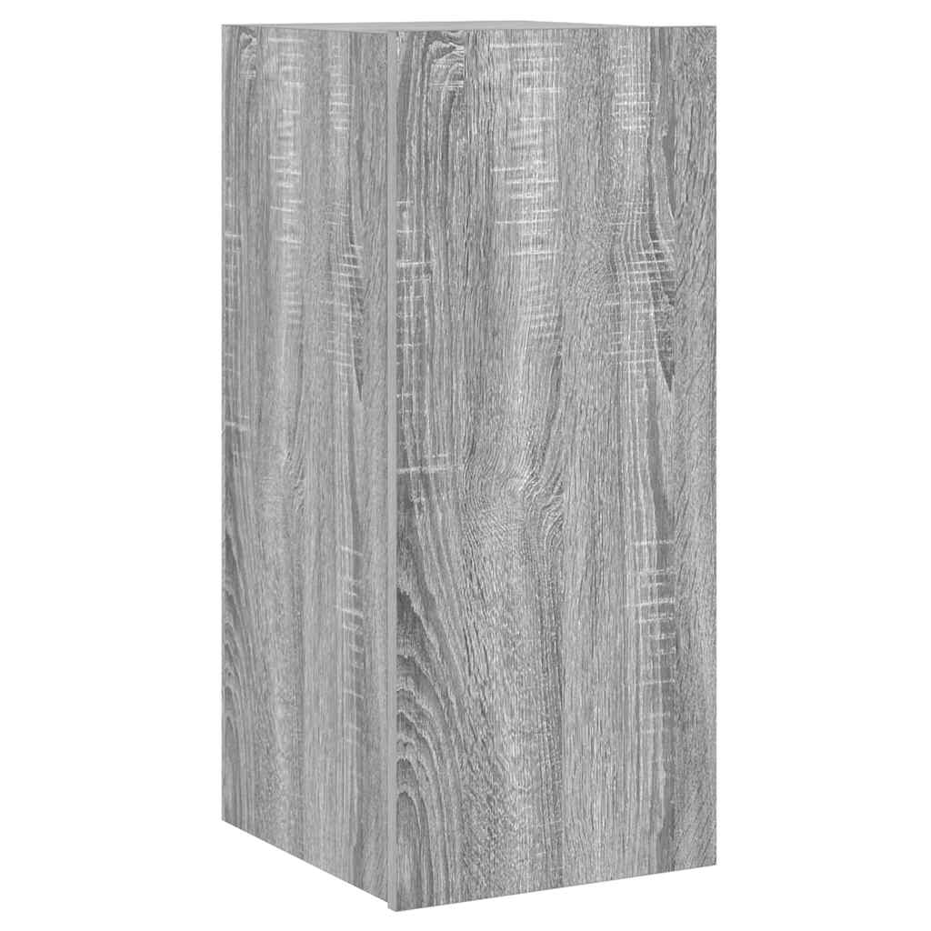 væghængt tv-bord med LED-lys 30,5x35x70 cm grå sonoma-eg