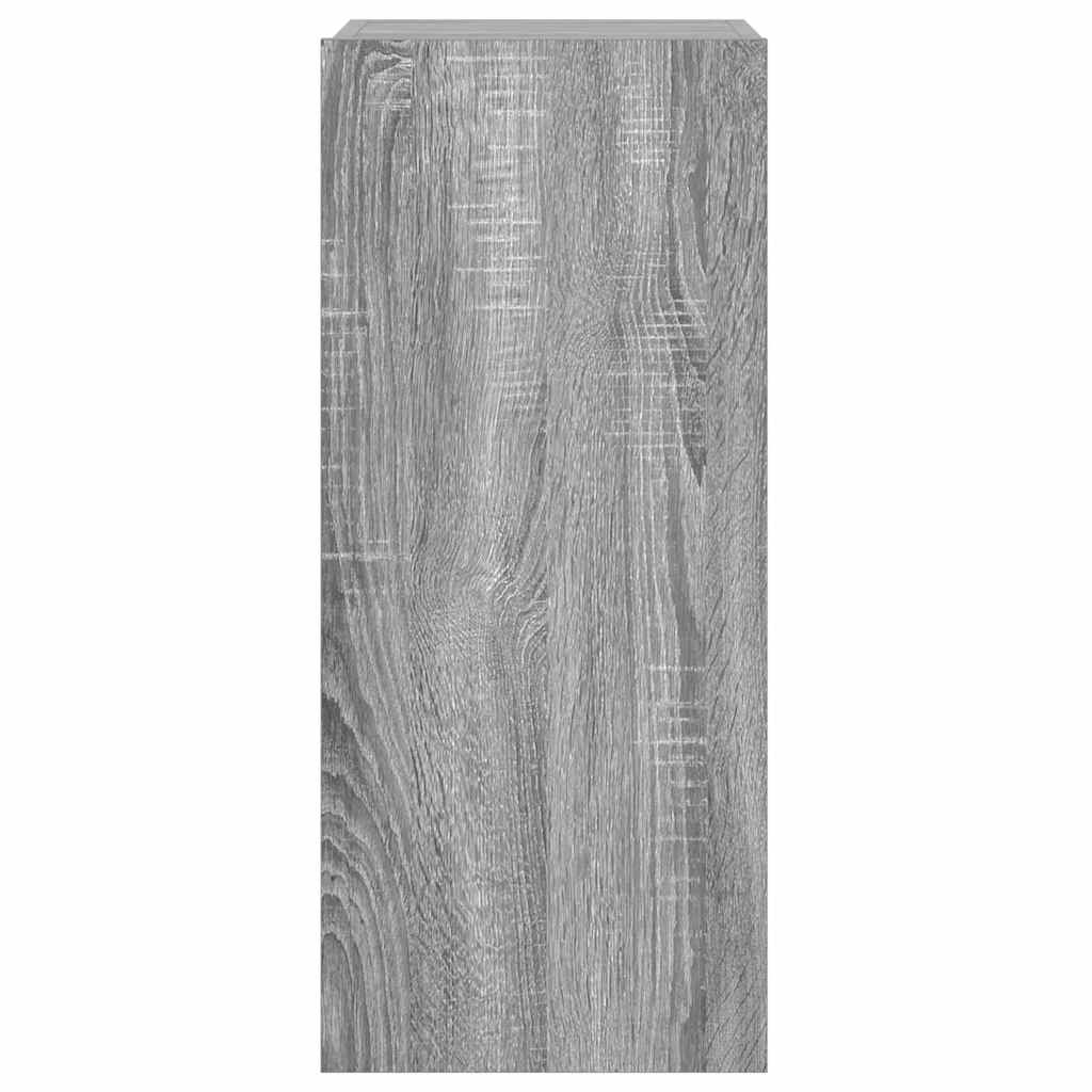 væghængt tv-bord med LED-lys 30,5x35x70 cm grå sonoma-eg