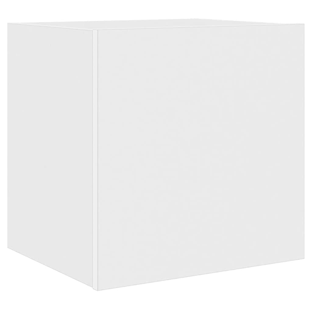 væghængt tv-bord med LED-lys 40,5x35x40 hvid