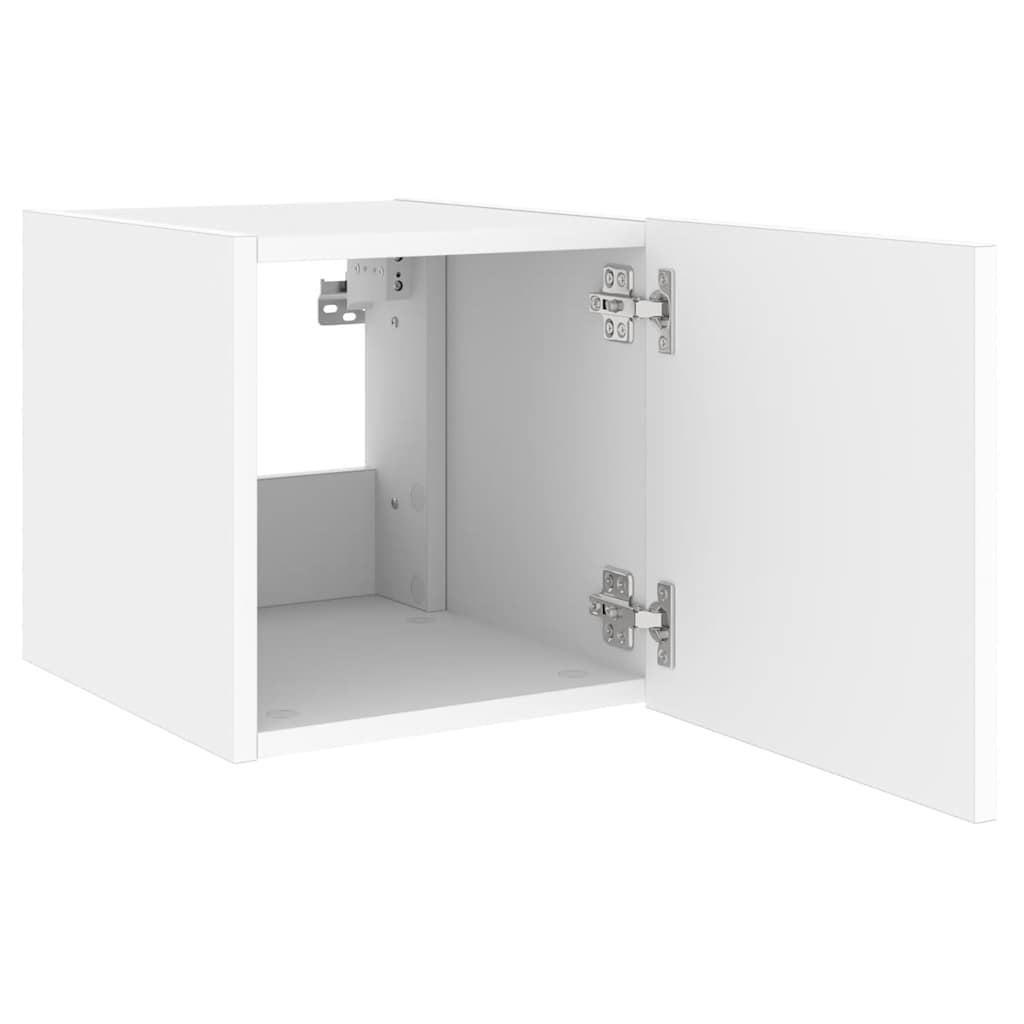 væghængt tv-bord med LED-lys 40,5x35x40 hvid
