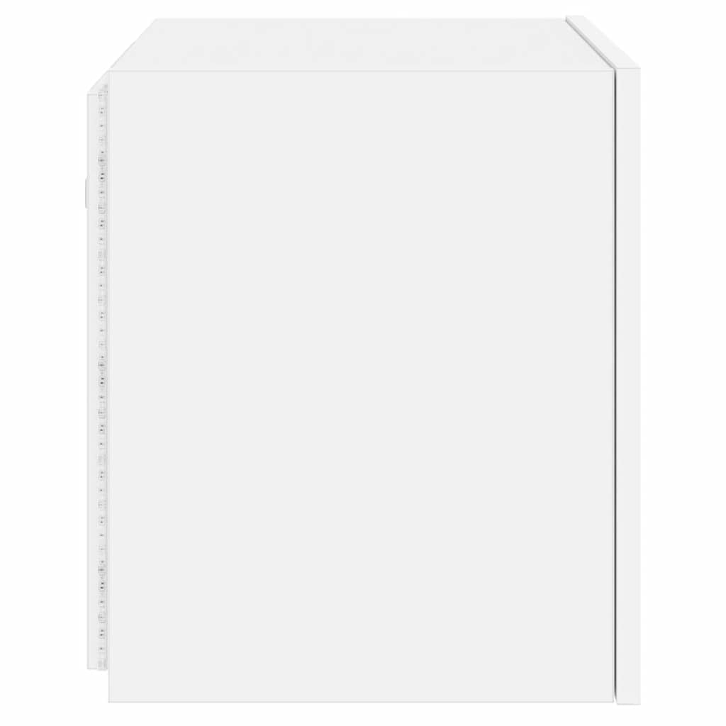 væghængt tv-bord med LED-lys 40,5x35x40 hvid