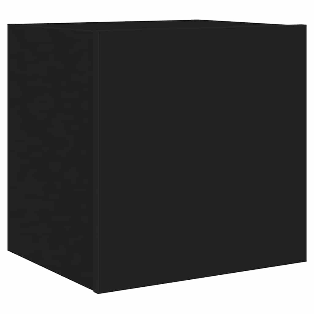 væghængt tv-bord med LED-lys 40,5x35x40 cm sort