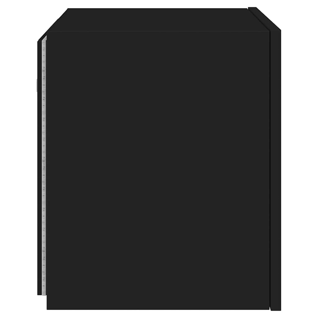 væghængte tv-borde 2 stk. med LED-lys 40,5x35x40 cm sort