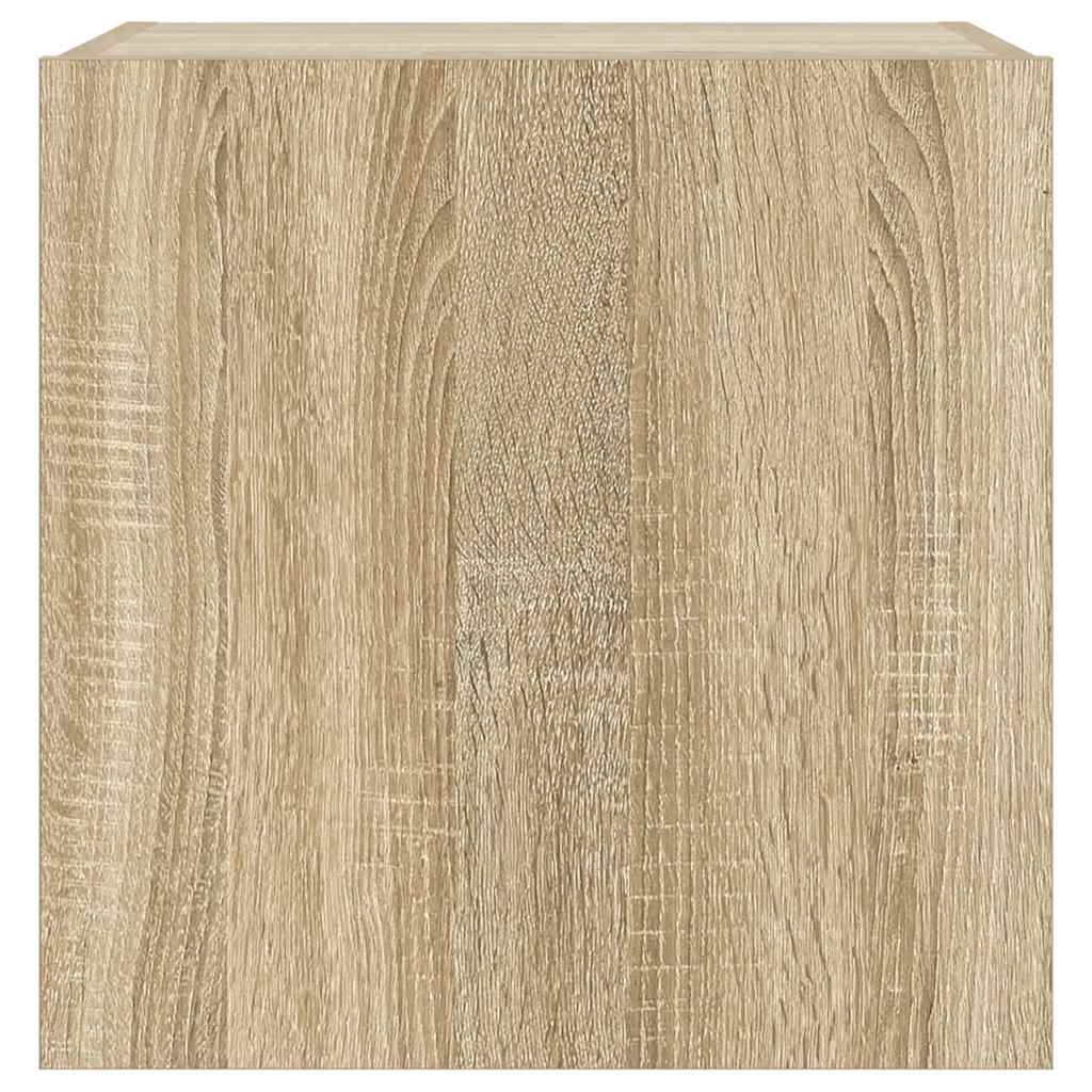 væghængte tv-borde 2 stk. med LED-lys 40,5x35x40 cm sonoma-eg