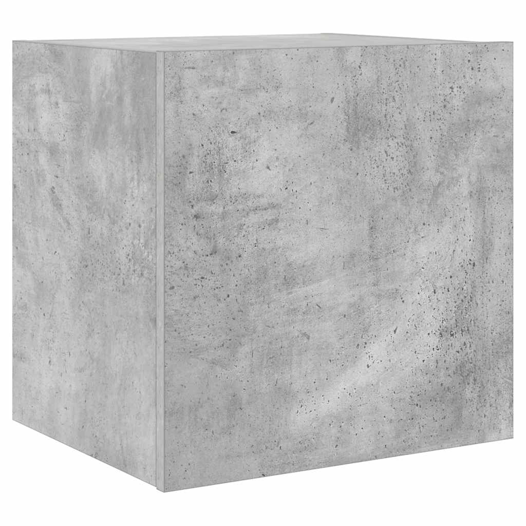 væghængte tv-borde 2 stk. med LED-lys 40,5x35x40 cm betongrå