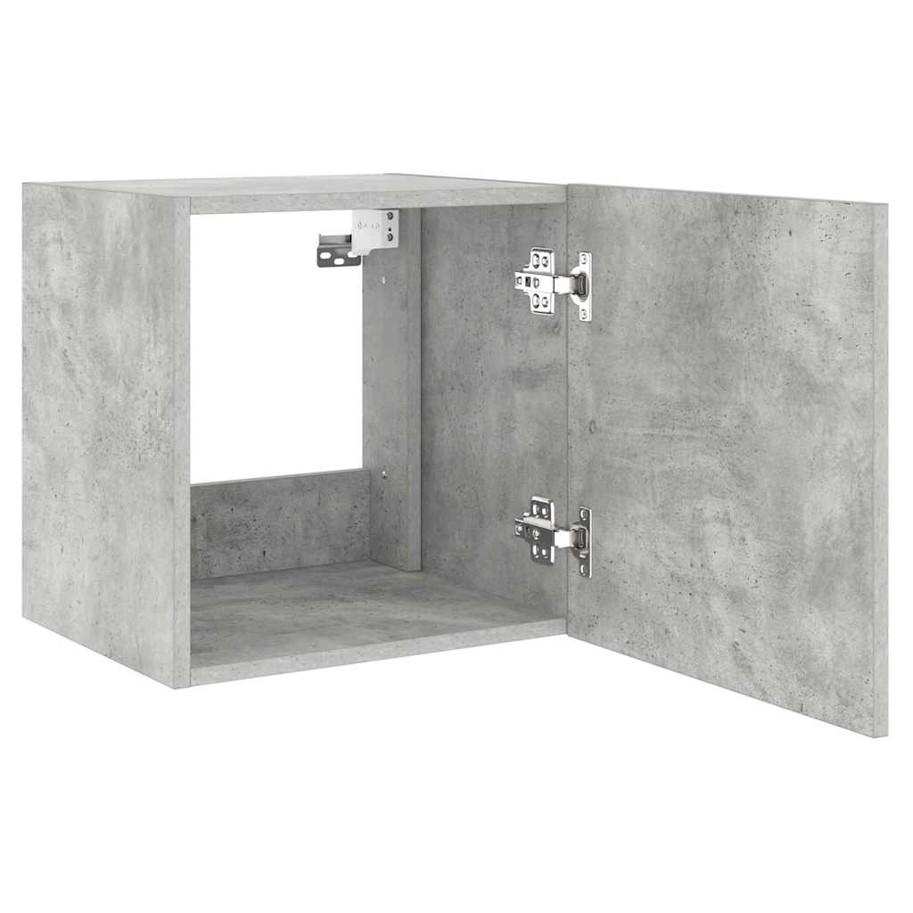 væghængte tv-borde 2 stk. med LED-lys 40,5x35x40 cm betongrå
