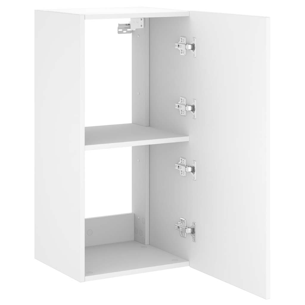 væghængt tv-bord med LED-lys 40,5x35x80 cm hvid