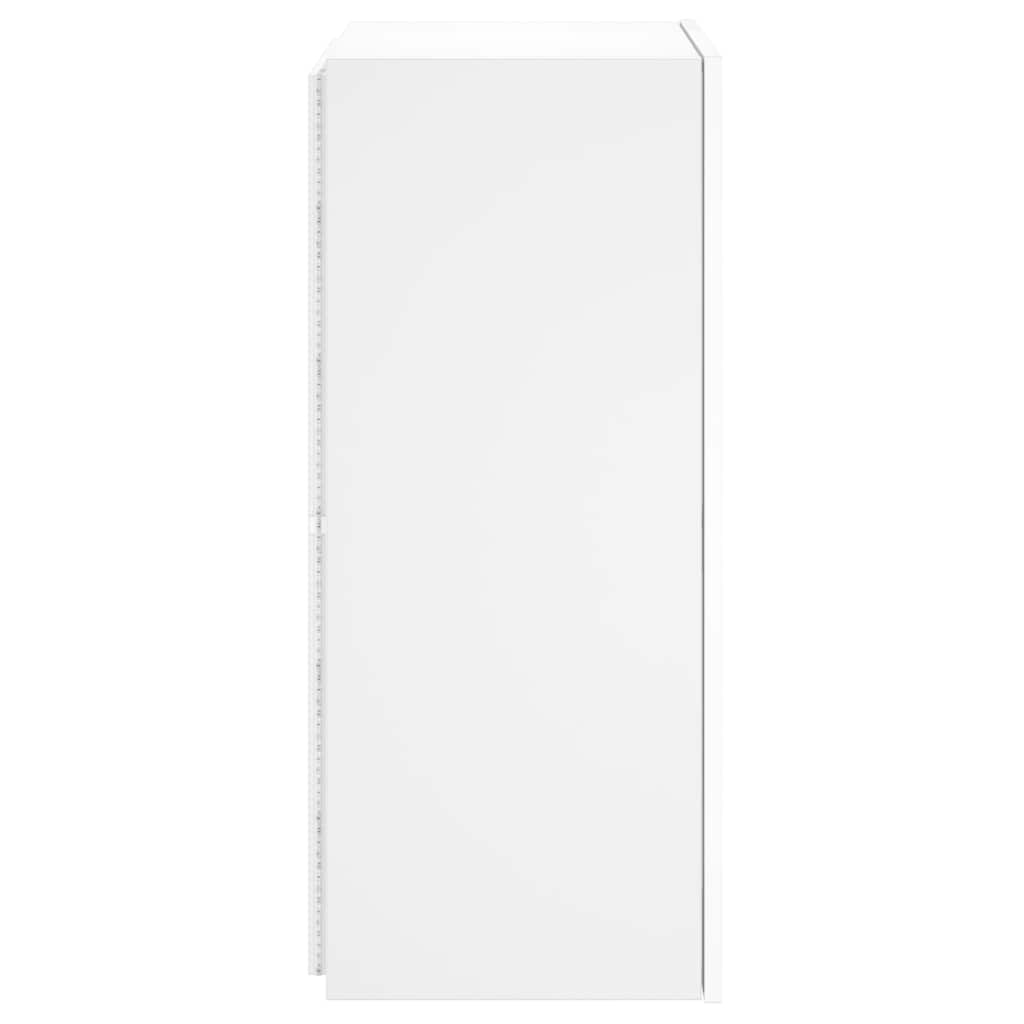 væghængt tv-bord med LED-lys 40,5x35x80 cm hvid