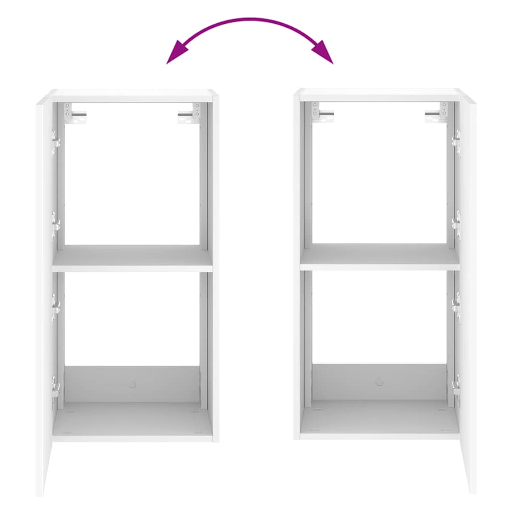 væghængt tv-bord med LED-lys 40,5x35x80 cm hvid