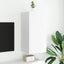 væghængt tv-bord med LED-lys 40,5x35x80 cm hvid