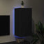 væghængt tv-bord med LED-lys 40,5x35x80 cm sort
