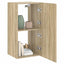 væghængt tv-bord med LED-lys 40,5x35x80 cm sonoma-eg