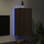 væghængt tv-bord med LED-lys 40,5x35x80 cm brun egetræsfarve