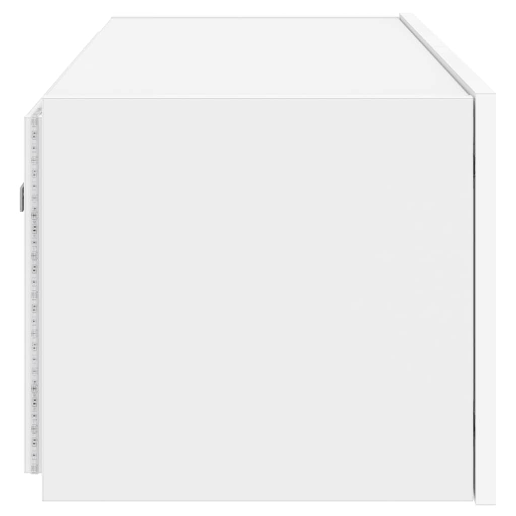 væghængt tv-bord med LED-lys 80x35x31 cm hvid