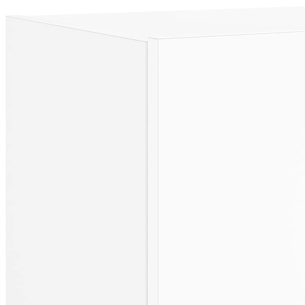 væghængte tv-borde 2 stk. med LED-lys 80x35x31 cm hvid