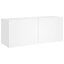 væghængt tv-bord med LED-lys 100x35x41 hvid