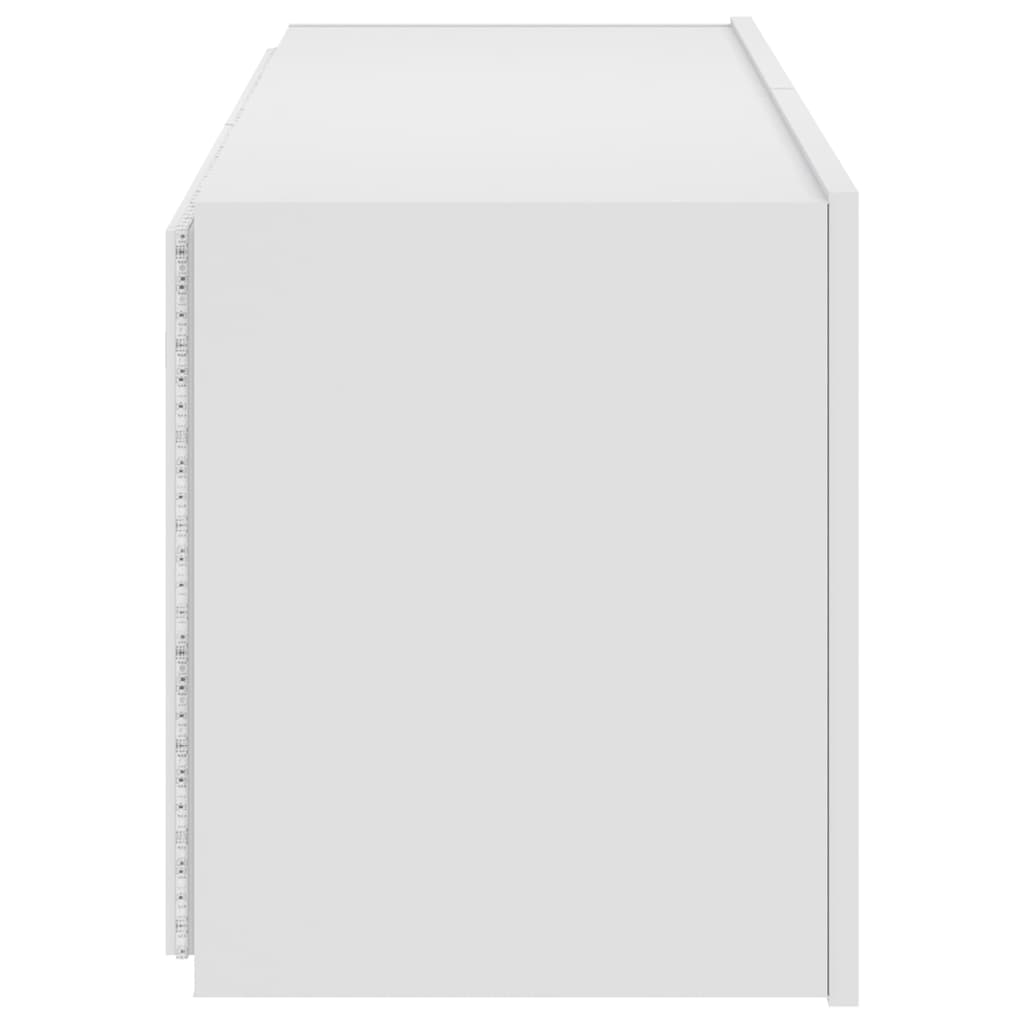 væghængt tv-bord med LED-lys 100x35x41 hvid