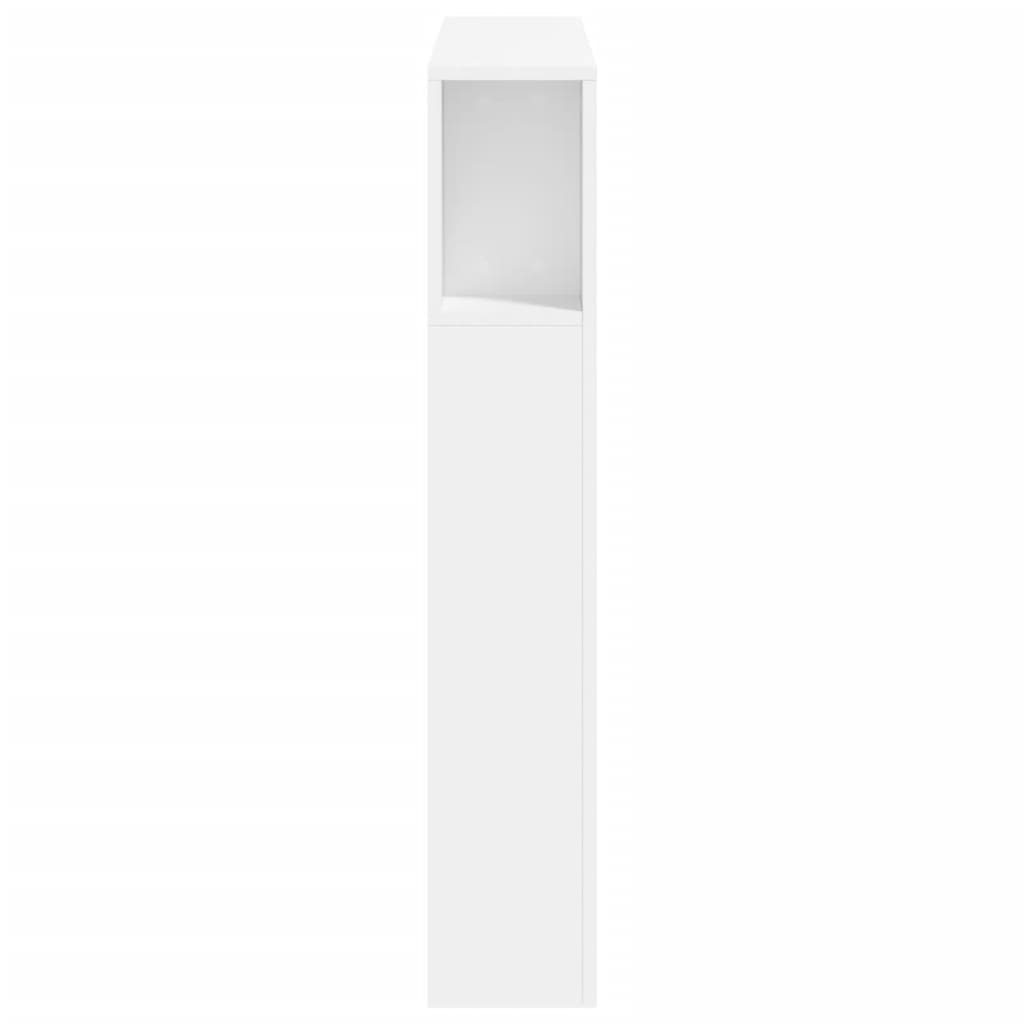 sengegavl med LED-lys 100x18,5x103,5 cm konstrueret træ hvid