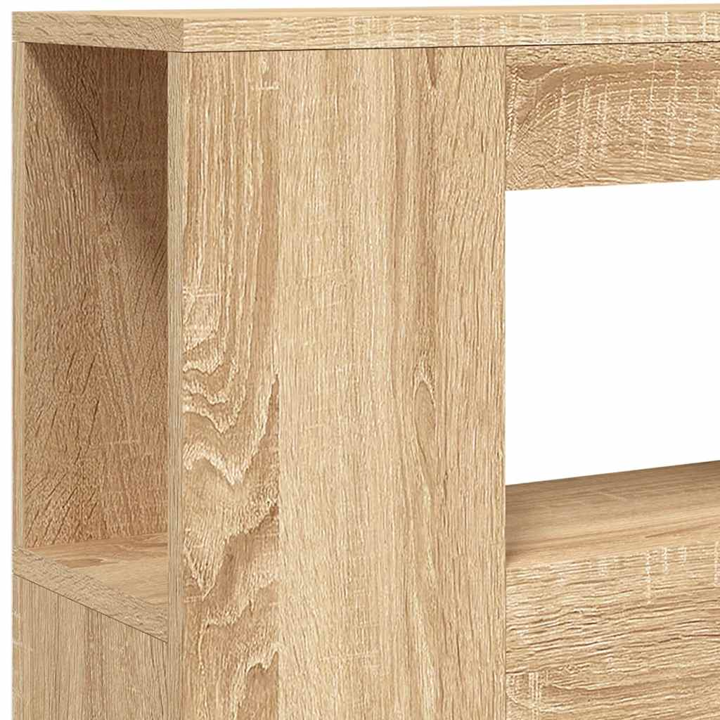 sengegavl 100x18,5x103,5 cm LED-lys konstrueret træ sonoma-eg