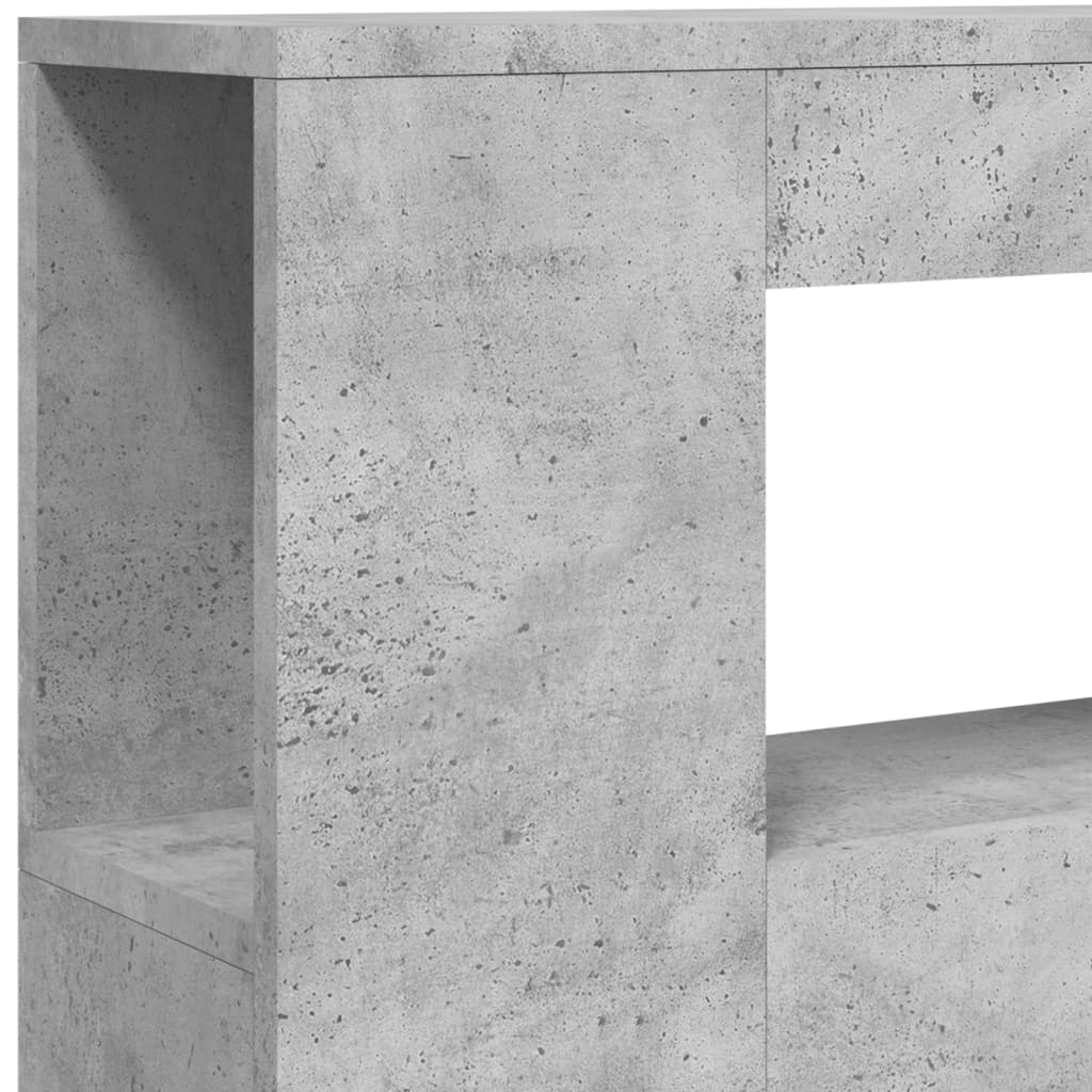 sengegavl m. LED-lys 100x18,5x103,5 cm konstrueret træ betongrå
