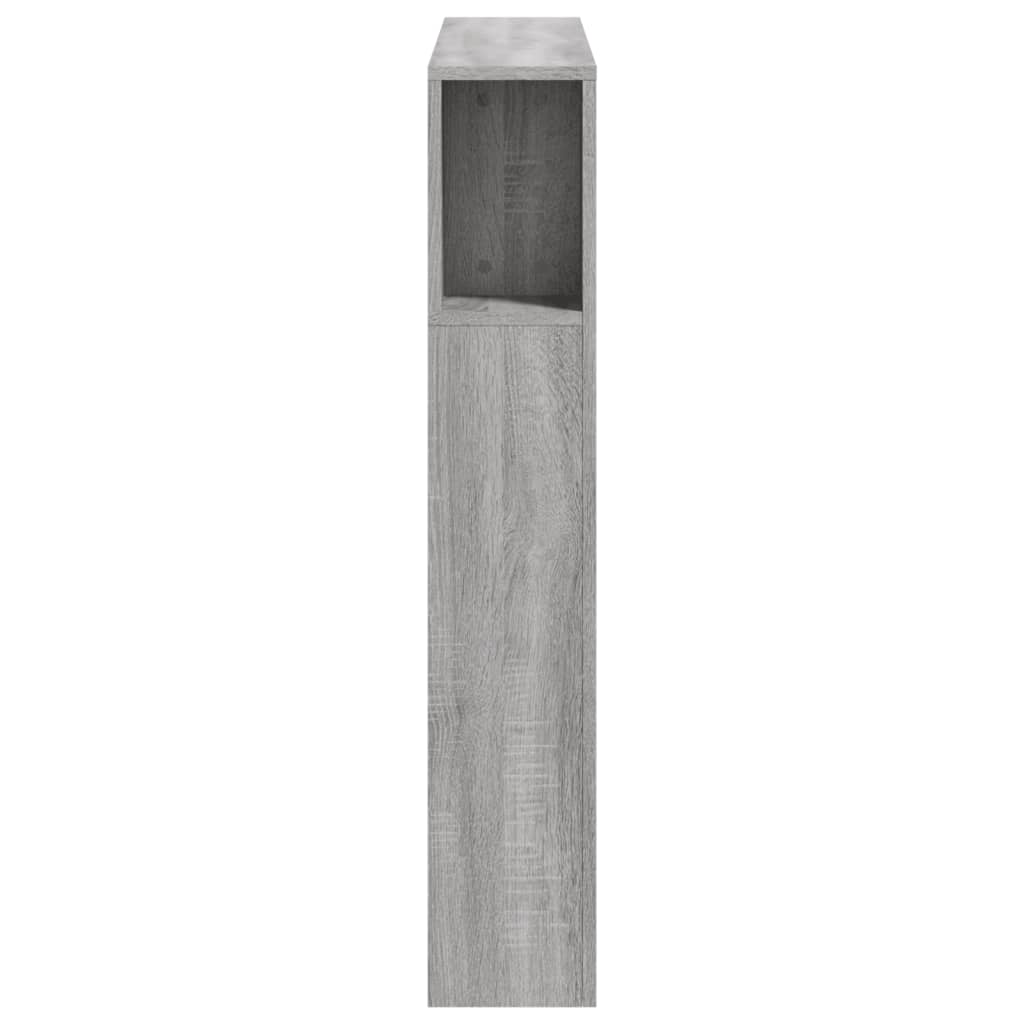 sengegavl 100x18,5x103,5 cm LED-lys konstrueret træ grå sonoma