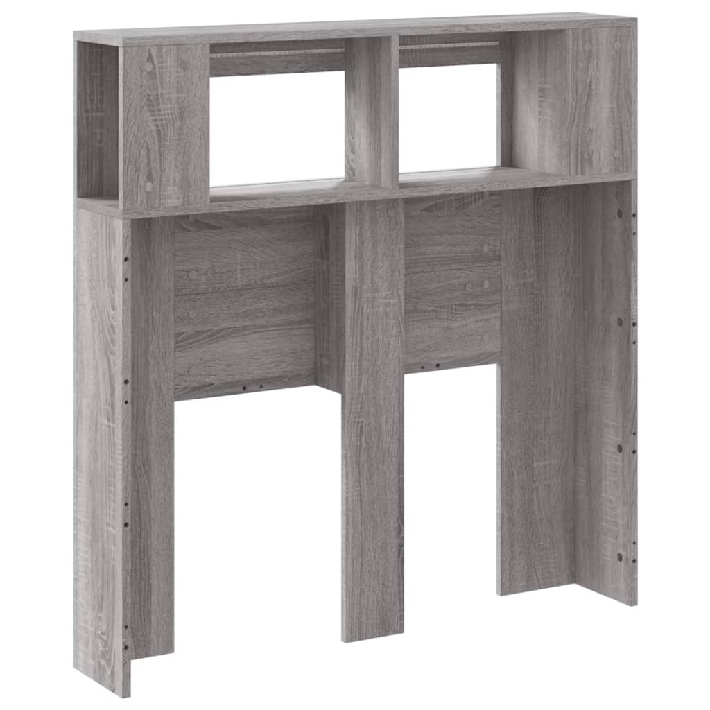 sengegavl 100x18,5x103,5 cm LED-lys konstrueret træ grå sonoma