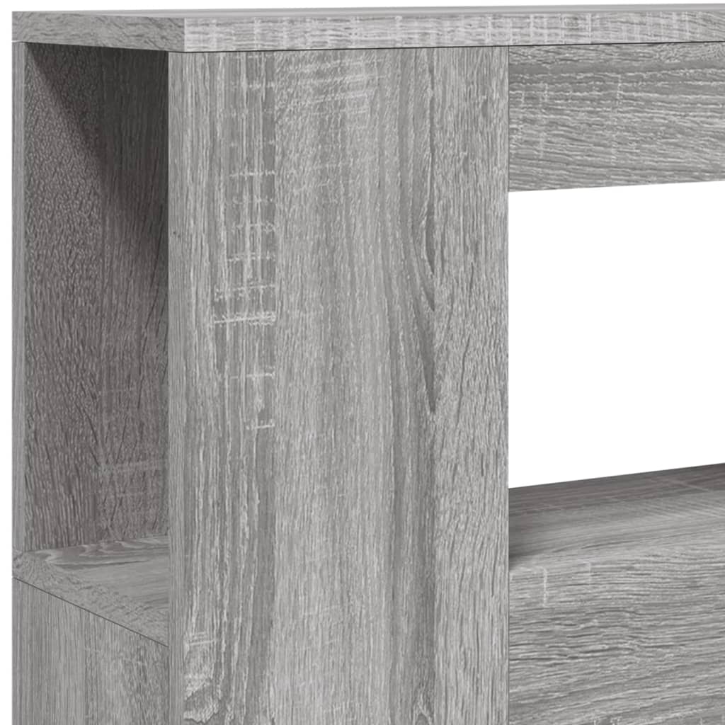 sengegavl 100x18,5x103,5 cm LED-lys konstrueret træ grå sonoma
