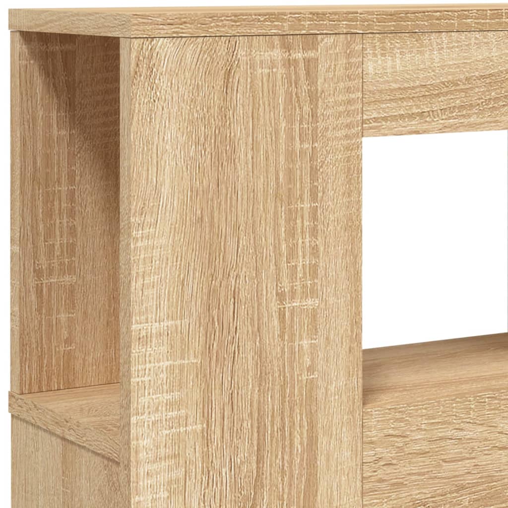 sengegavl 120x18,5x103,5 cm LED-lys konstrueret træ sonoma-eg