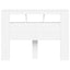 sengegavl med LED-lys 140x18,5x103,5 cm konstrueret træ hvid